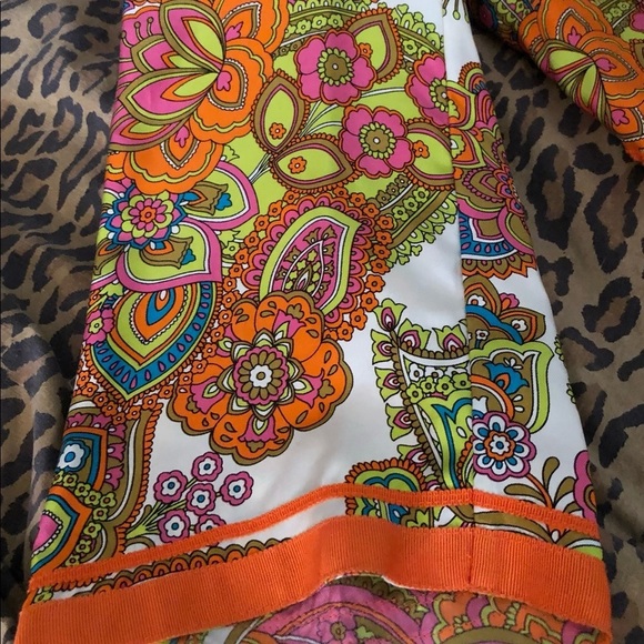 MILLY of NEW YORK size 10-12 multi colored paisley print Mini Skirt & tunic - Picture 11 of 16